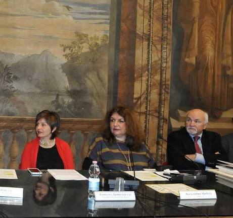 Alessandra Moneti durante un incontro pubblico