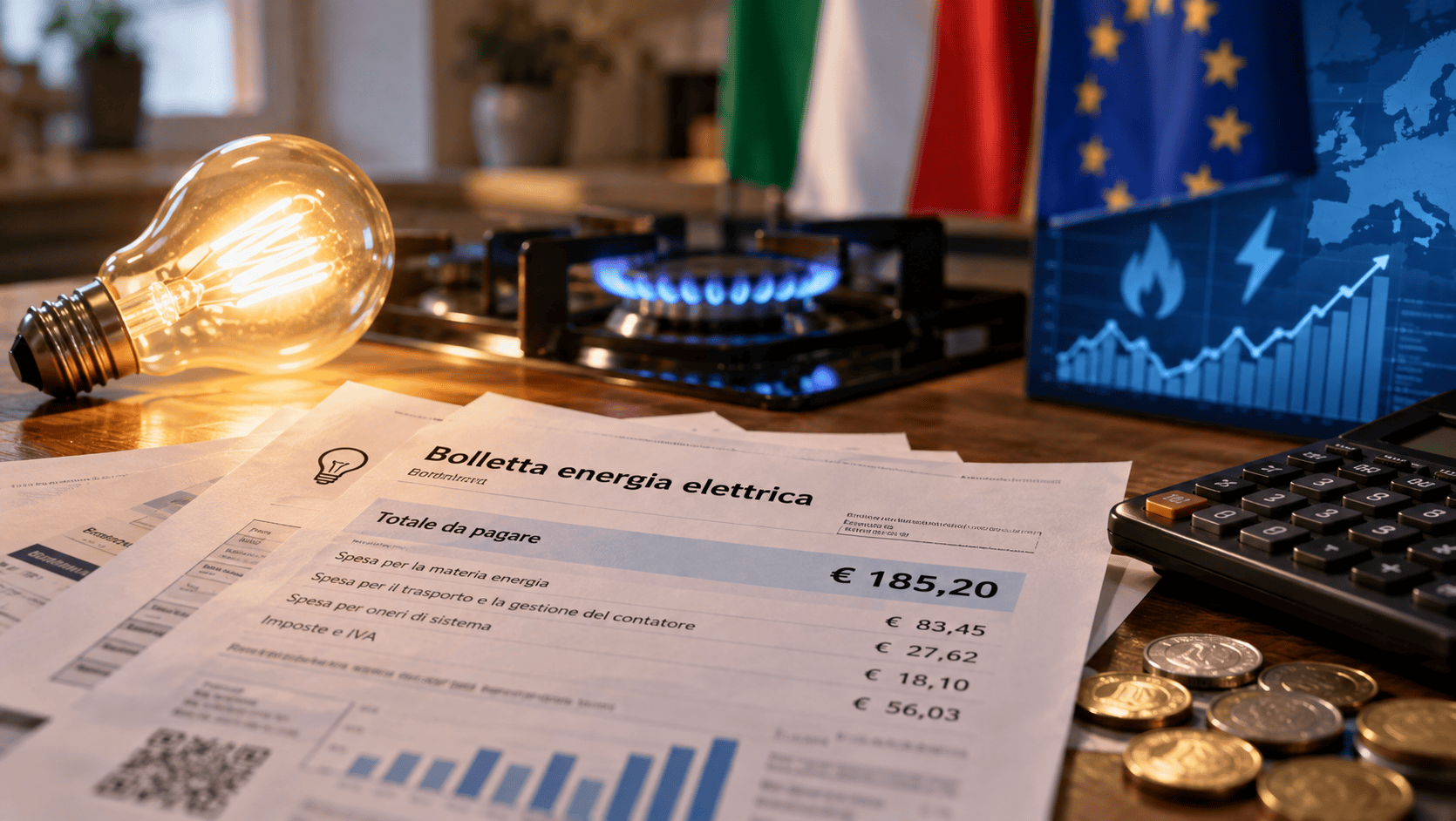 Bolletta energetica italiana con riferimento all’aumento dei costi dell’energia