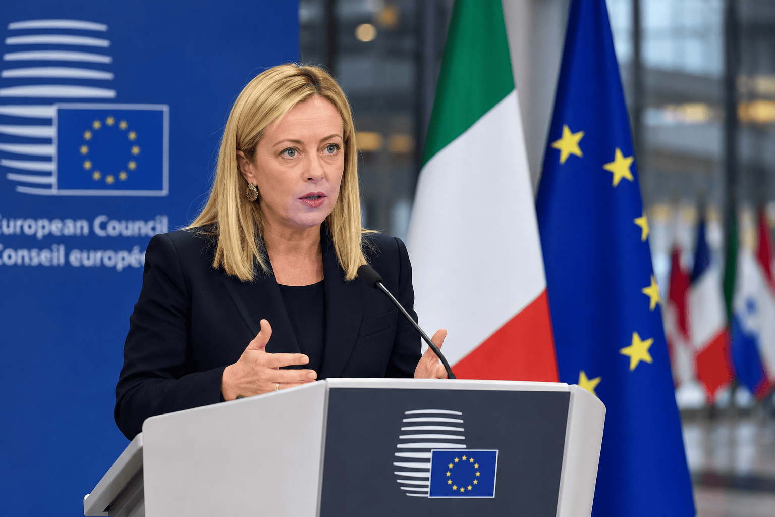 Conferenza stampa al Consiglio europeo dopo il vertice di Bruxelles