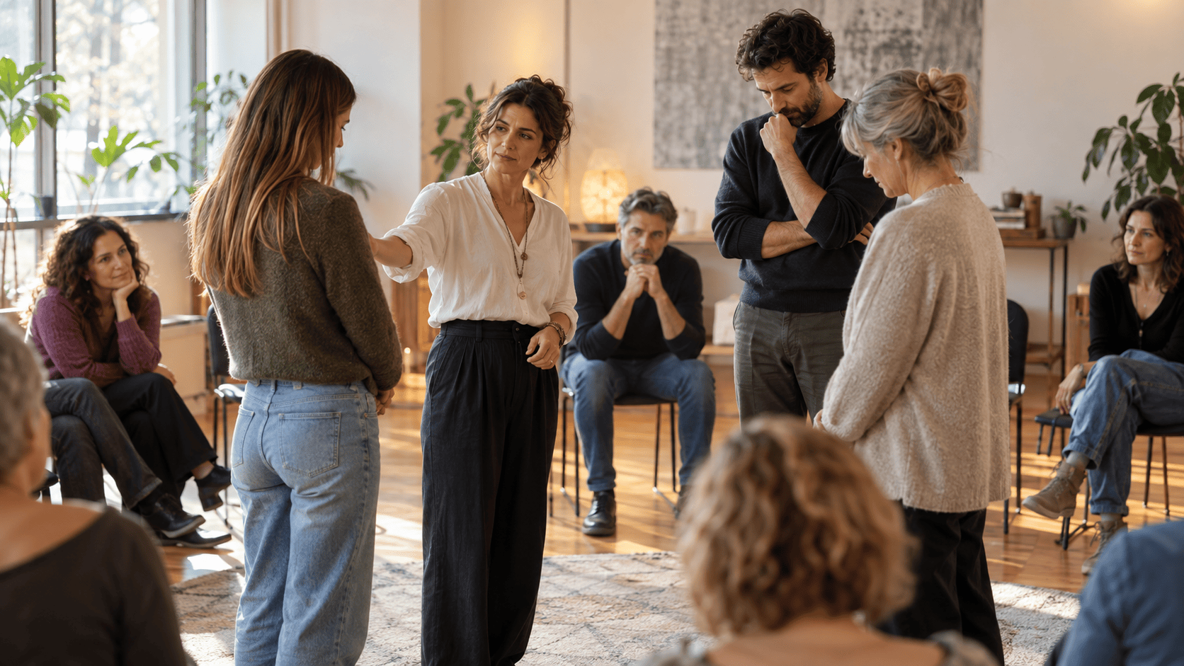 Costellazioni familiari rappresentate simbolicamente con persone disposte nello spazio