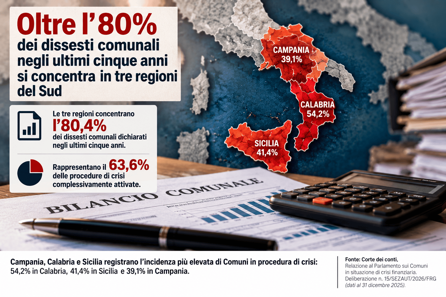 Dissesti comunali nel Sud Italia