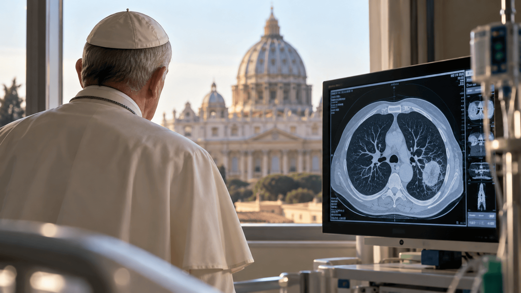 Composizione simbolica tra Vaticano, medicina e salute polmonare