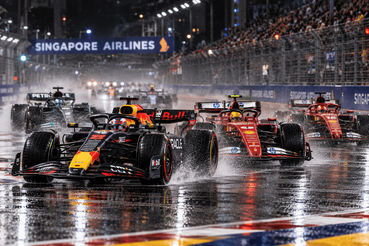 Monoposto di Formula 1 sul circuito cittadino di Singapore 2026
