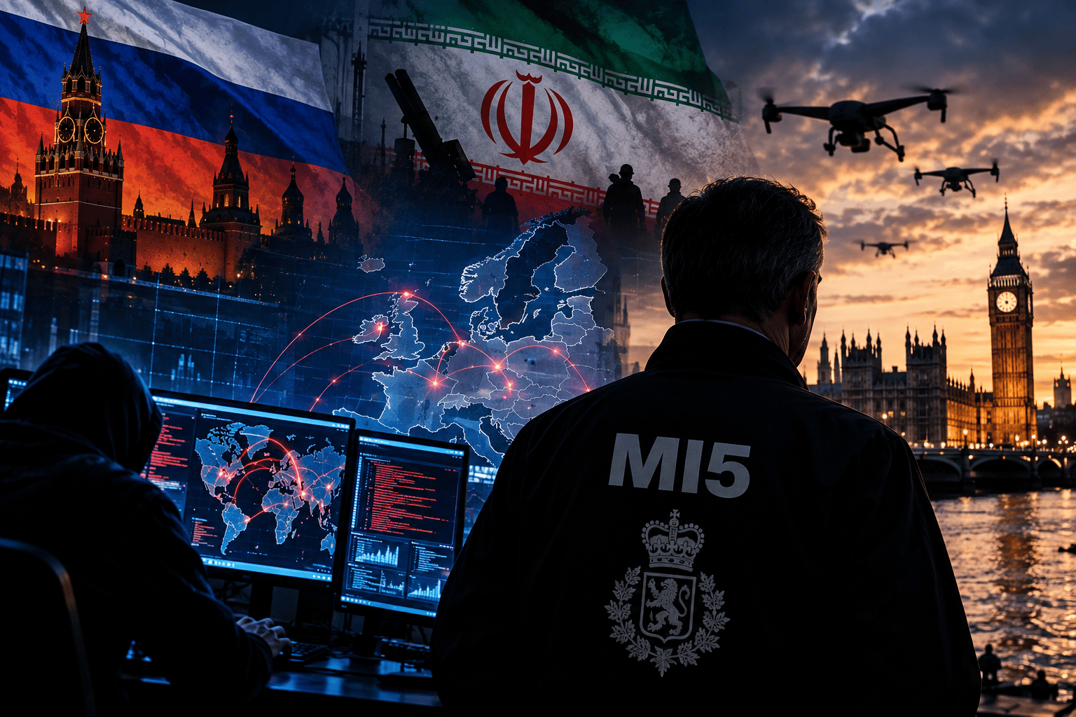 Rappresentazione delle cyberminacce e della guerra ibrida sulla città di Londra
