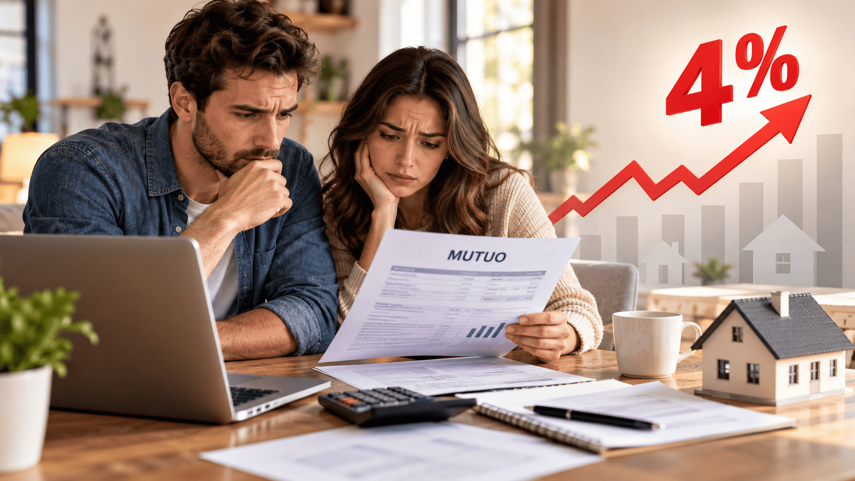 Simulazione del costo della rata di un mutuo con tassi vicini al 4%