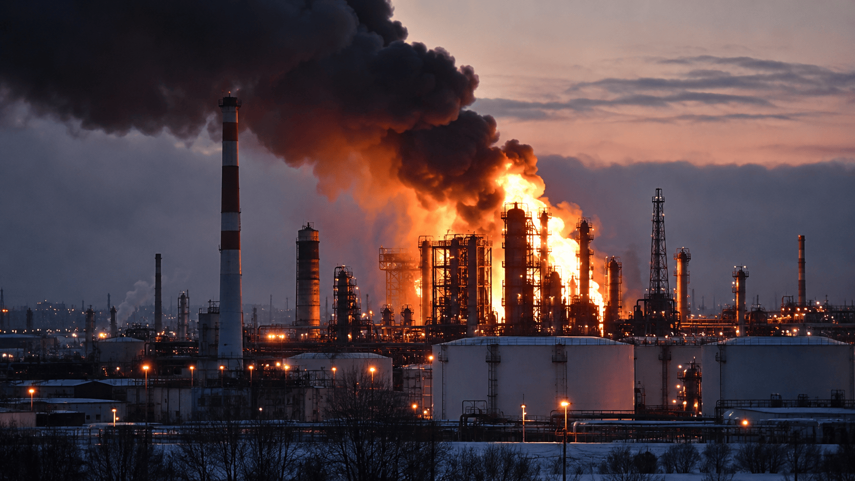 Incendio in una raffineria nel contesto degli attacchi alle infrastrutture energetiche russe