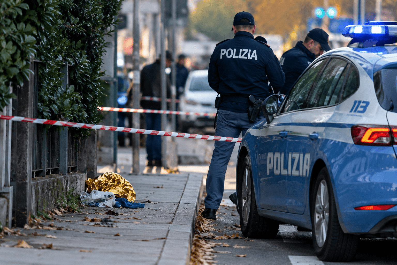 Ricostruzione illustrativa di agenti impegnati in accertamenti stradali