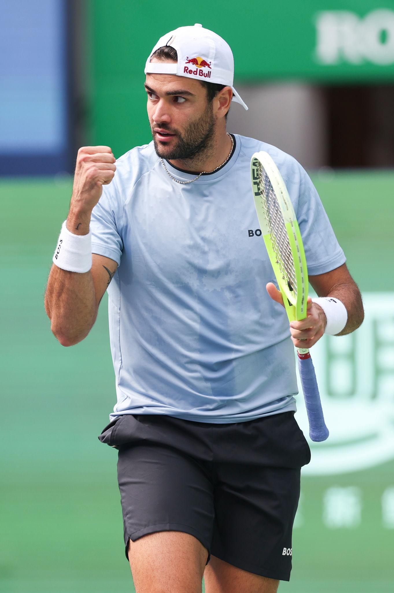 Matteo Berrettini durante un incontro sul cemento