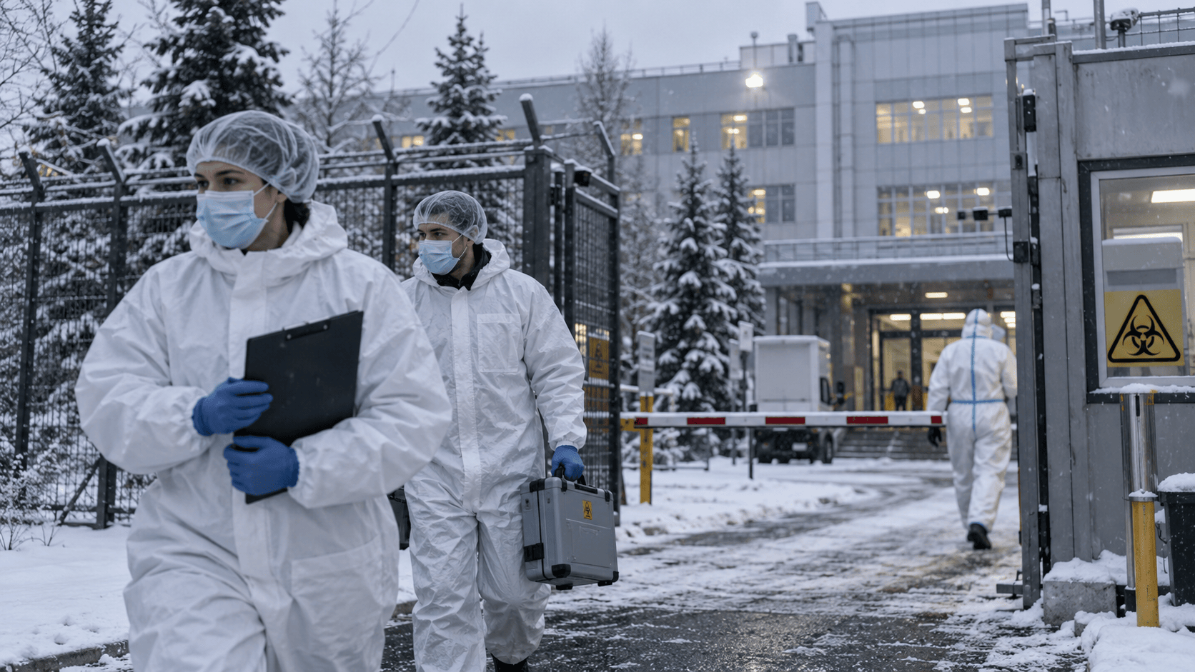 Operazione di quarantena sotto la neve