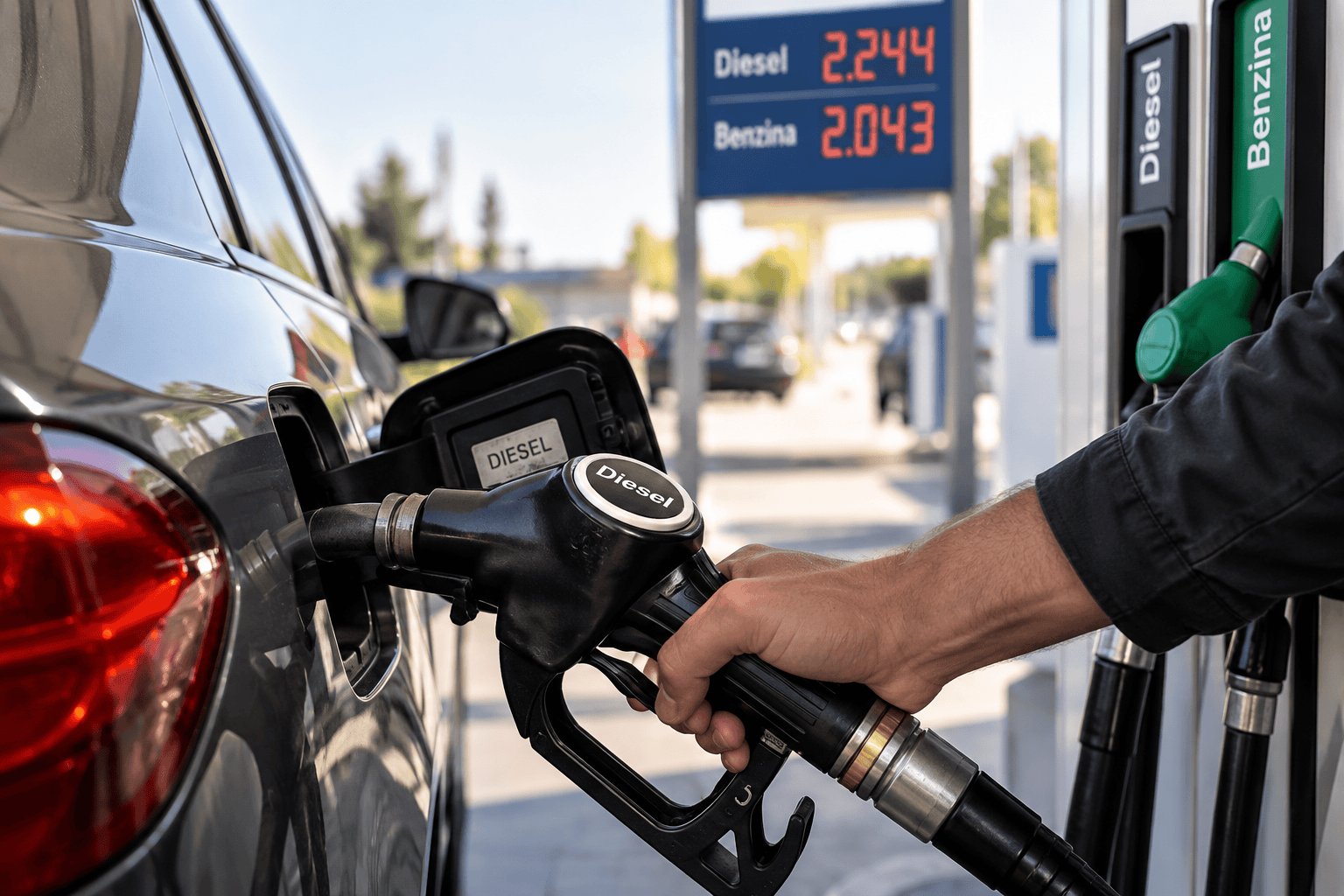 Rifornimento diesel al distributore