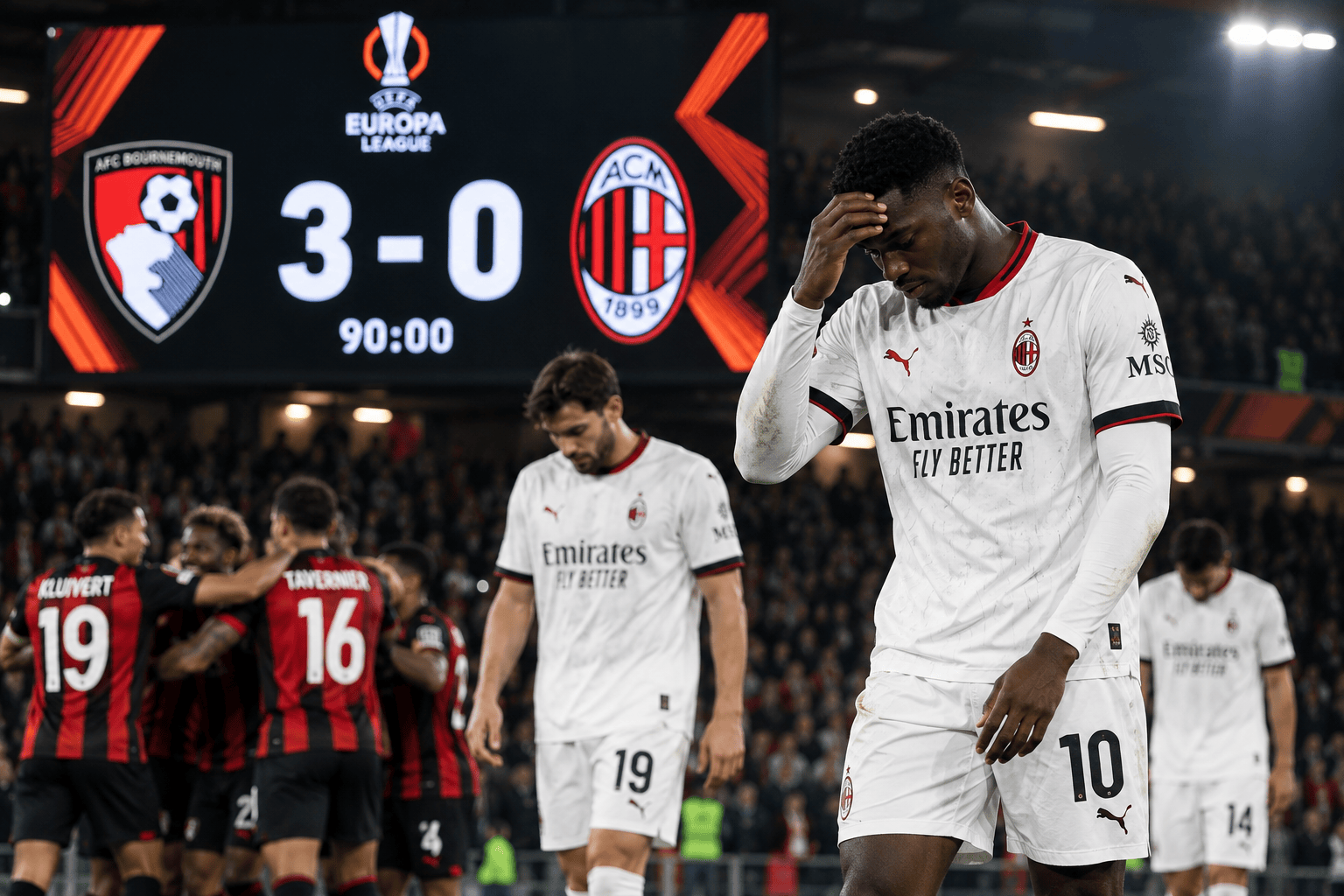 Bournemouth-Milan 3-0 al Vitality Stadium in Europa League