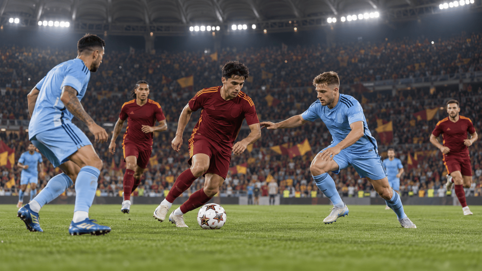 Roma e Slovan Bratislava prima della sfida di Champions League