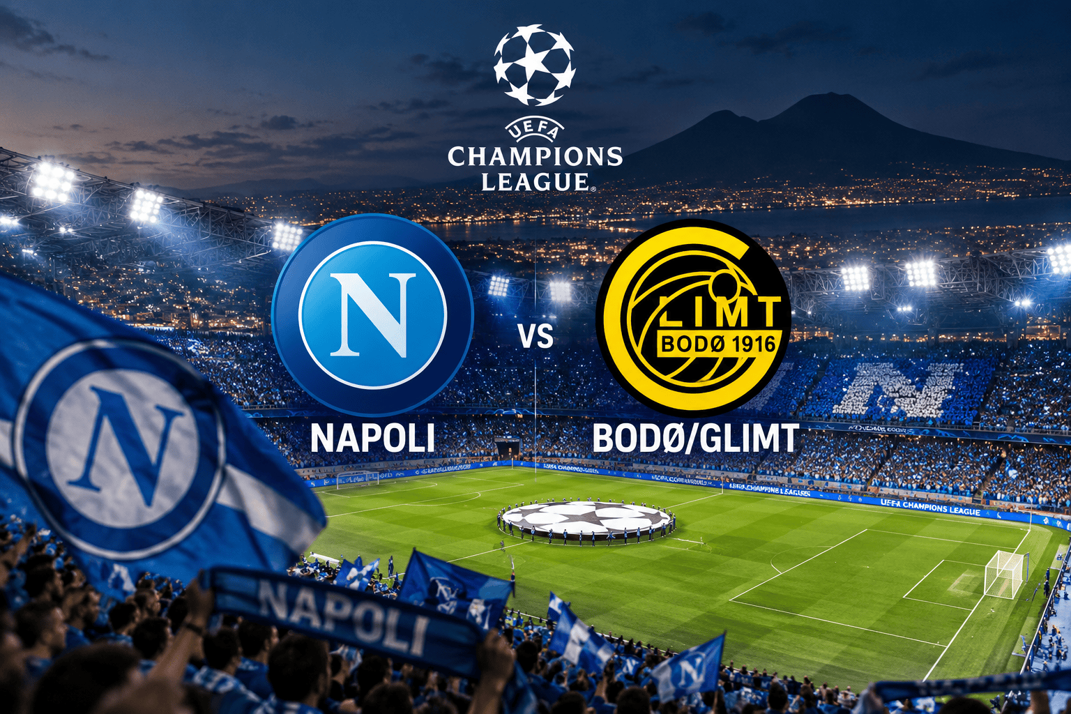 Napoli e Bodø Glimt prima della sfida di Champions League