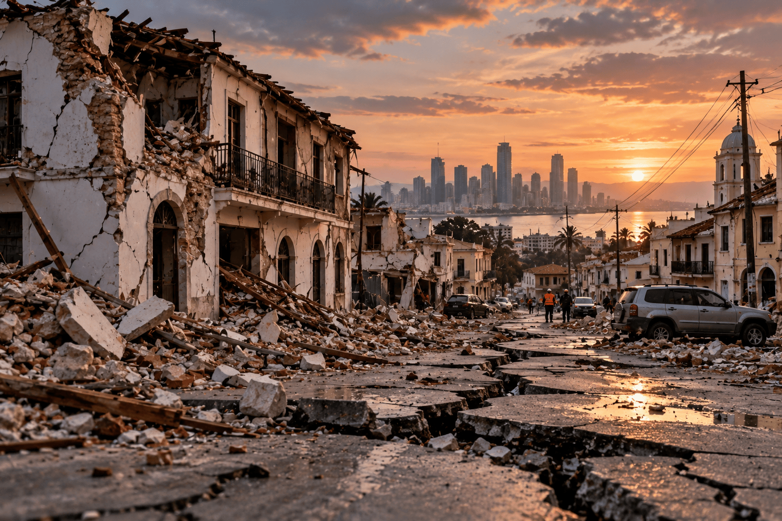 Terremoto a Panama con edifici danneggiati dopo la forte scossa