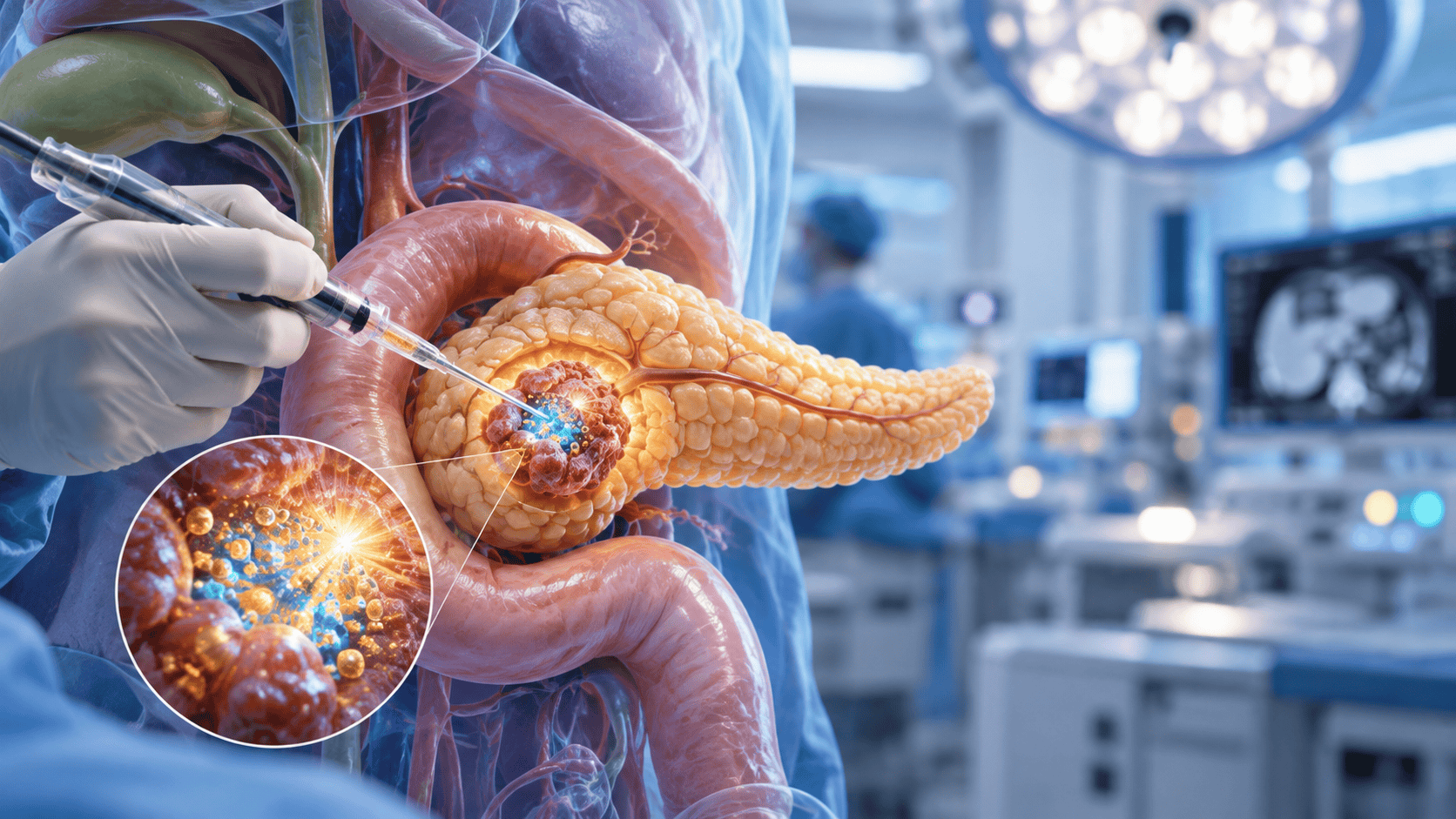 Trattamento mirato del tumore pancreatico con radioattività localizzata